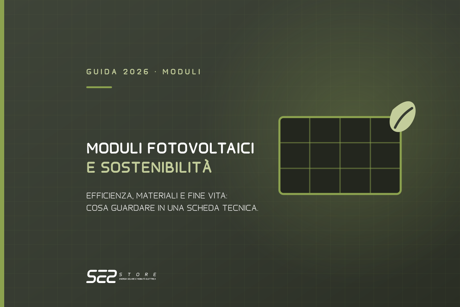 Moduli fotovoltaici 2026: efficienza, materiali e sostenibilità