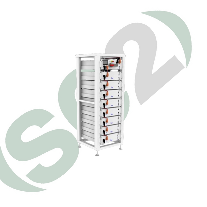 BMS Accumulo Fotovoltaico DEYE - Armadio Rack da Terra 8 Accumulatori BMS LiFePO4 40,96kWh per Inverter Trifase Fotovoltaico CEI 0-21 e CEI 0-16