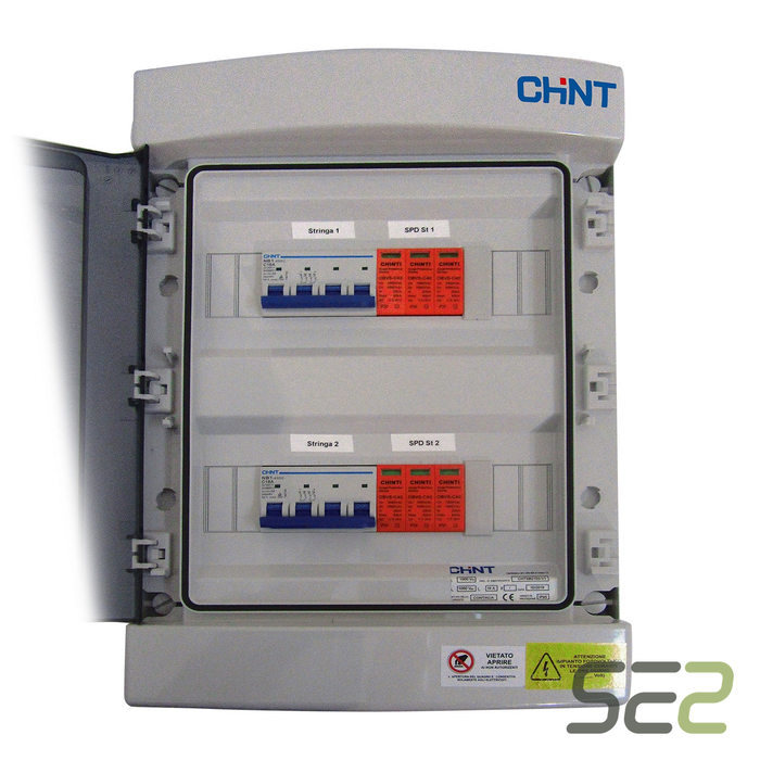 Quadro a 2 stringhe 2 MPPT 6 kW 1000 Vdc con magnetotermico Chint Italia